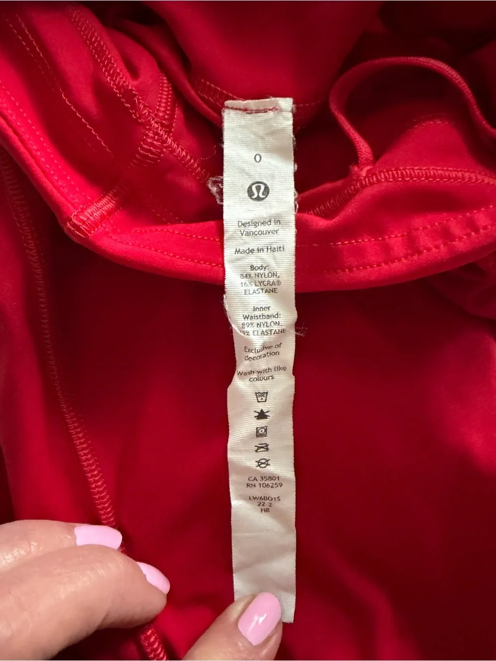 Lululemon Red High Rise 25” Cropped Leggings Size 0